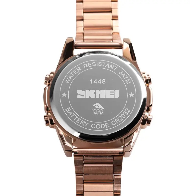 Наручний чоловічий годинник Skmei 1448 Indigo Рожеве золото
