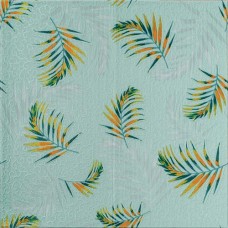 Самоклеюча декоративна настінно-стельова 3D панель Sticker Wall Папороть 680х670х4 мм Бірюзовий (SW-00001984)