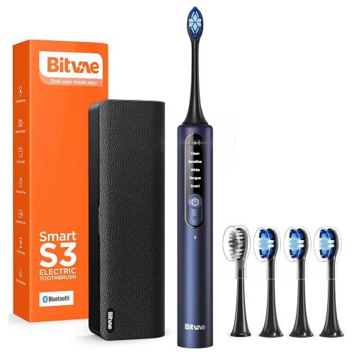 Електрична зубна щітка з футляром Bitvae S3 Smart 4 насадки Dark blue Електрична зубна щітка з футляром Bitvae S3 Smart 4 насадки Dark blue