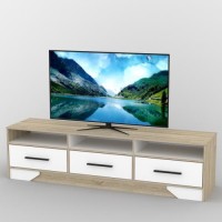 Тумба під телевізор Тиса Мебель ТВ-351 Дуб сонома Білий 48x44x180 см Тумба під телевізор Тиса Мебель ТВ-351 Дуб сонома Білий 48x44x180 см