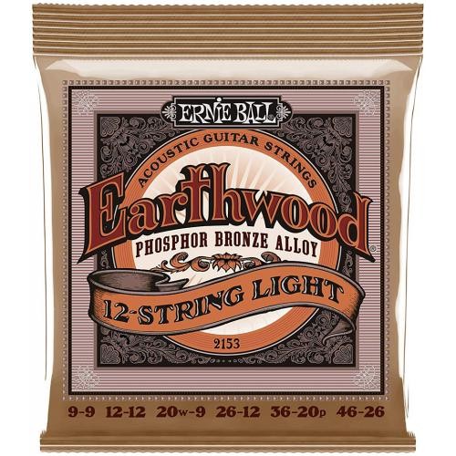 Струни для акустичної гітари Ernie Ball 2153 Earthwood Acoustic Phosphor Bronze 12-String Light 9/46 Струни для акустичної гітари Ernie Ball 2153 Earthwood Acoustic Phosphor Bronze 12-String Light 9/46