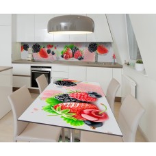 Наклейка 3Д вінілова на стіл Zatarga «Ягідна суміш» 650х1200 мм для будинків, квартир, столів, кав'ярень