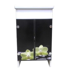 Тумба Mikola-M Eco Green light Орхідея з квадратним умивальником 80 см