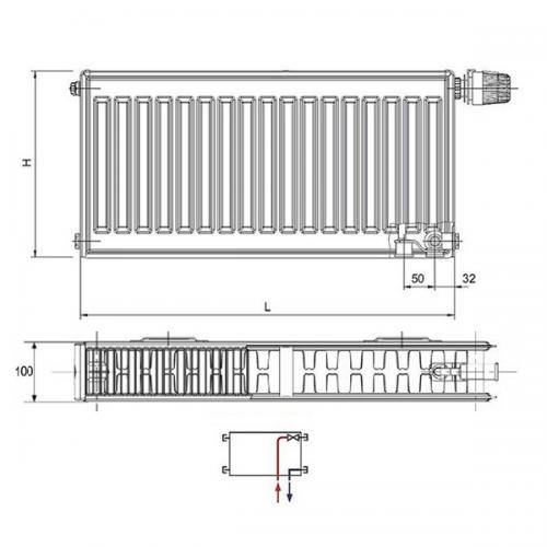 Радіатор опалення KORADO 22VK сталевий 500x1600