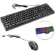 Ігрова клавіатура KeyBoard HK-6300TZ та мишка з RGB підсвічуванням Black