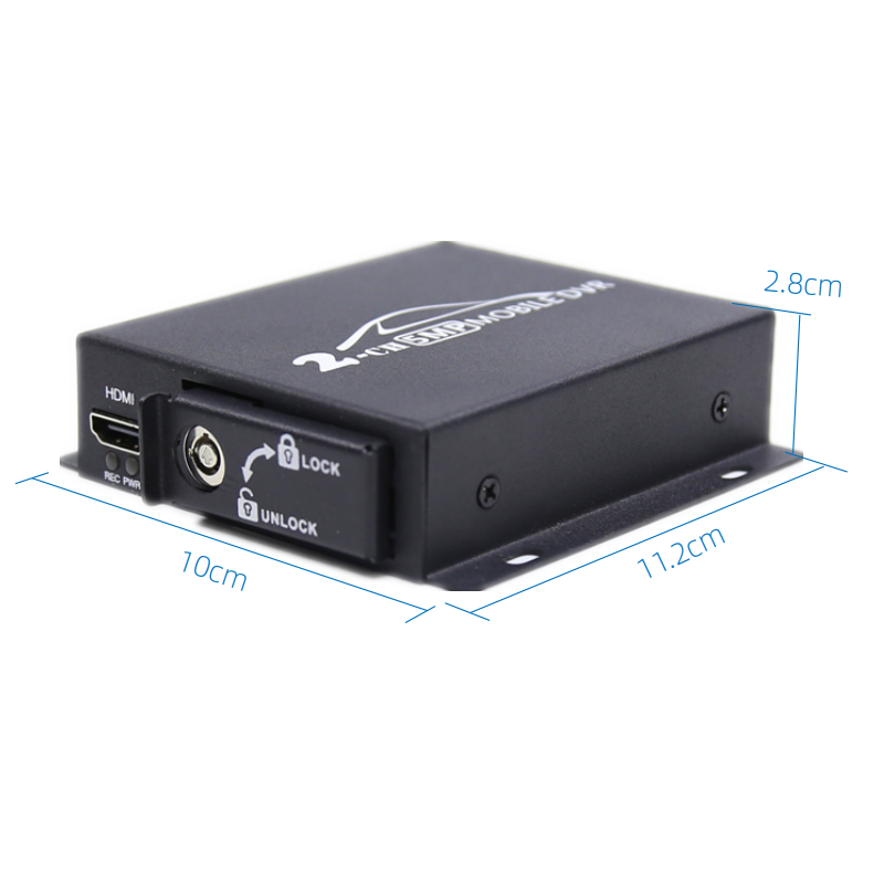 Мобільний AHD відеореєстратор на 2 камери Pomiacam HD DVR для таксі, автобусів, вантажівок, 5 Мп, Quad HD, SD до 128 Гб, пульт ДУ