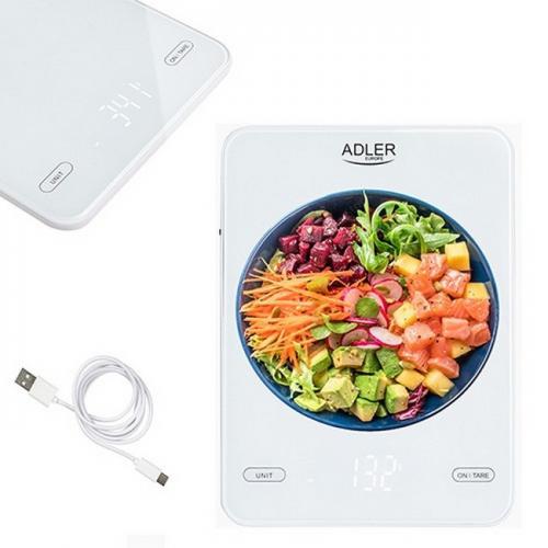 Ваги кухонні до 10 кг Adler AD 3177w White Ваги кухонні до 10 кг Adler AD 3177w White