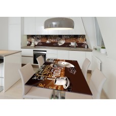 Наклейка 3Д вінілова на стіл Zatarga «Солодка кава» 600х1200 мм для будинків, квартир, столів, кав'ярень