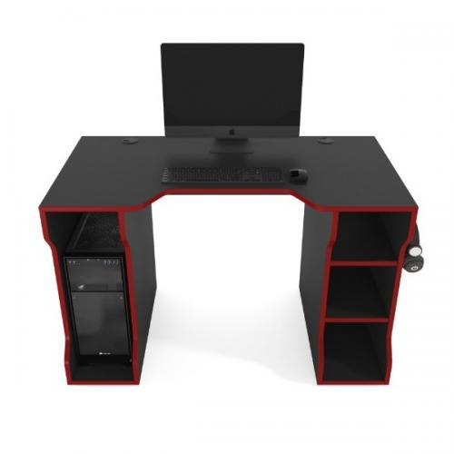Геймерський стіл ZEUS TRON-4 чорний/червоний