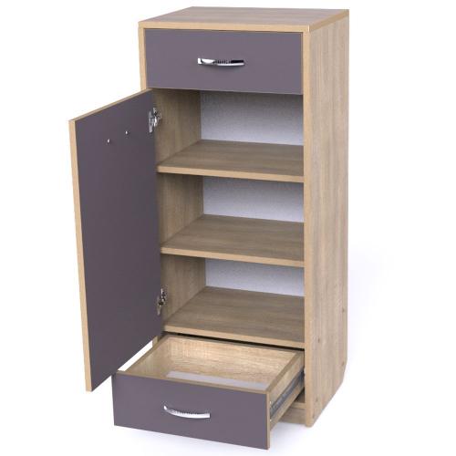 Тумба для взуття Тиса Мебель ТО-146 Дуб сонома Графіт 105x45 см Тумба для взуття Тиса Мебель ТО-146 Дуб сонома Графіт 105x45 см