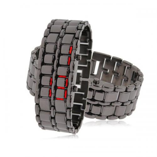 Годинник-браслет Led Watch Iron Samurai, Чорний з червоними світлодіодами ( IBW012BR ) Годинник-браслет Led Watch Iron Samurai, Чорний з червоними світлодіодами ( IBW012BR )