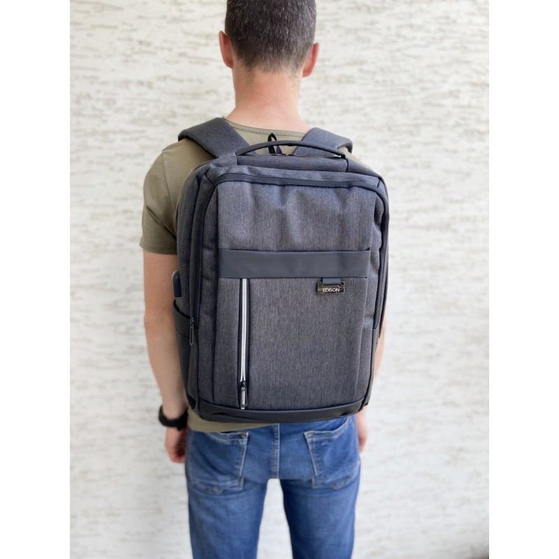 Рюкзак міський для ноутбука Edison 19383 Сірий (IBR182S)