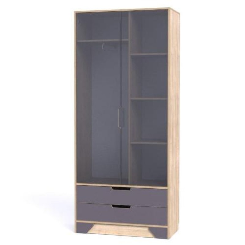 Шафа-Пенал Тиса Мебель Модуль-112 Дуб сонома Графіт 205x40x90 см