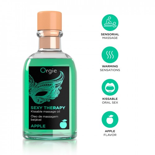 Набір для масажу Orgie – Sexy Therapy Apple (100 мл), їстівна розігрівальна олія + пір’їнка Набір для масажу Orgie – Sexy Therapy Apple (100 мл), їстівна розігрівальна олія + пір’їнка