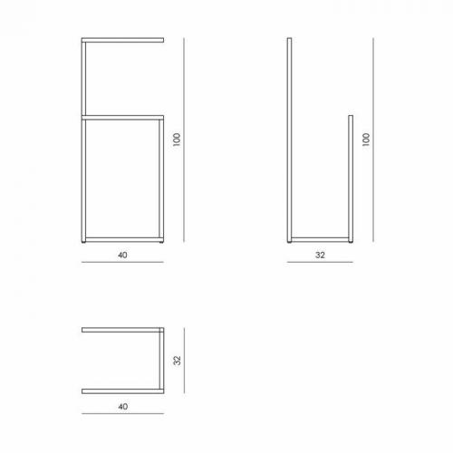 Рейл стійка GoodsMetall у стилі Лофт 1000х400х320 ВШ127