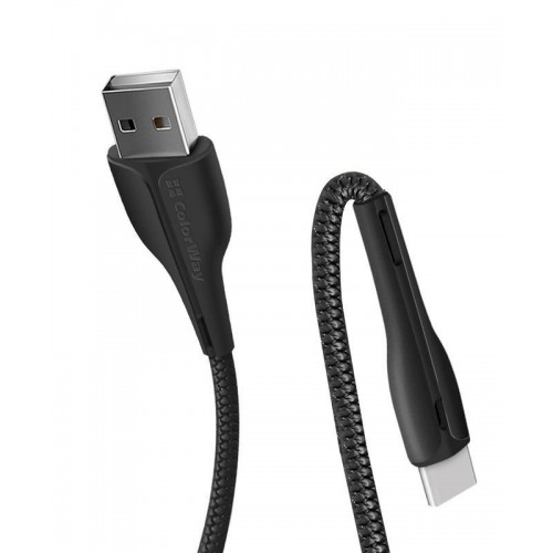 Кабель ColorWay USB-Type-C, 2.4А, 1м, PVC+Led, Black (CW-CBUC034-BK) в інтернет супермаркеті PbayMarket!