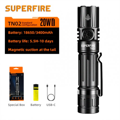 Ліхтар ручний Superfire TN02 1800 Lumen IP44 Чорний (2511622515) Ліхтар ручний Superfire TN02 1800 Lumen IP44 Чорний (2511622515)