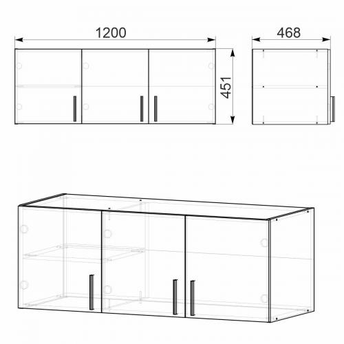 Антресоль 4 для Компанит Шафа 15 120х46,4х45 см Альба білий Антресоль 4 для Компанит Шафа 15 120х46,4х45 см Альба білий