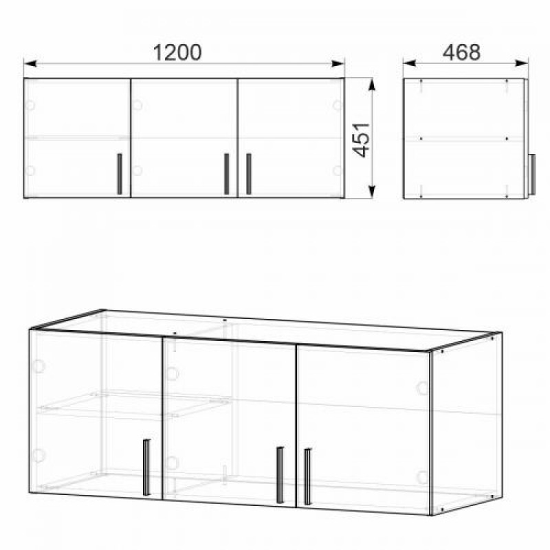 Антресоль 4 для Компанит Шафа 15 120х46,4х45 см Альба білий