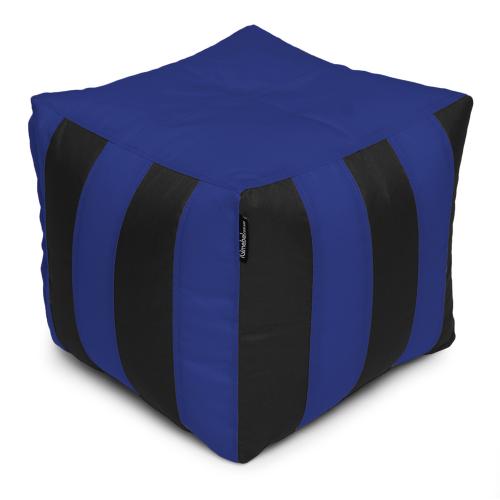 Пуф Кубик Смугастий Оксфорд 40х40 Студія Комфорту Чорний + Синій