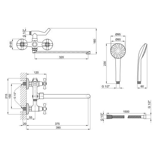 Змішувач для ванни Lidz (CRM) 75 21 140 Змішувач для ванни Lidz (CRM) 75 21 140