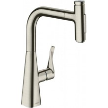 Змішувач для кухонної мийки з висувним душем Hansgrohe Metris Select M71 Сталь 73817800