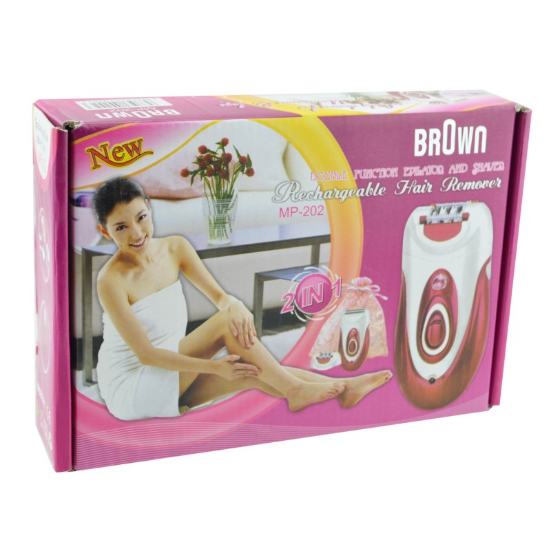 Епілятор з насадкою для гоління Brown MP-202 2в1 Red (np2_5433)