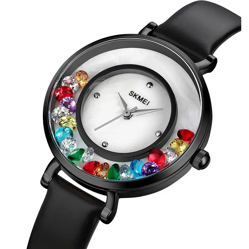 Годинник наручний жіночий Skmei 2041 Diamonds Чорний