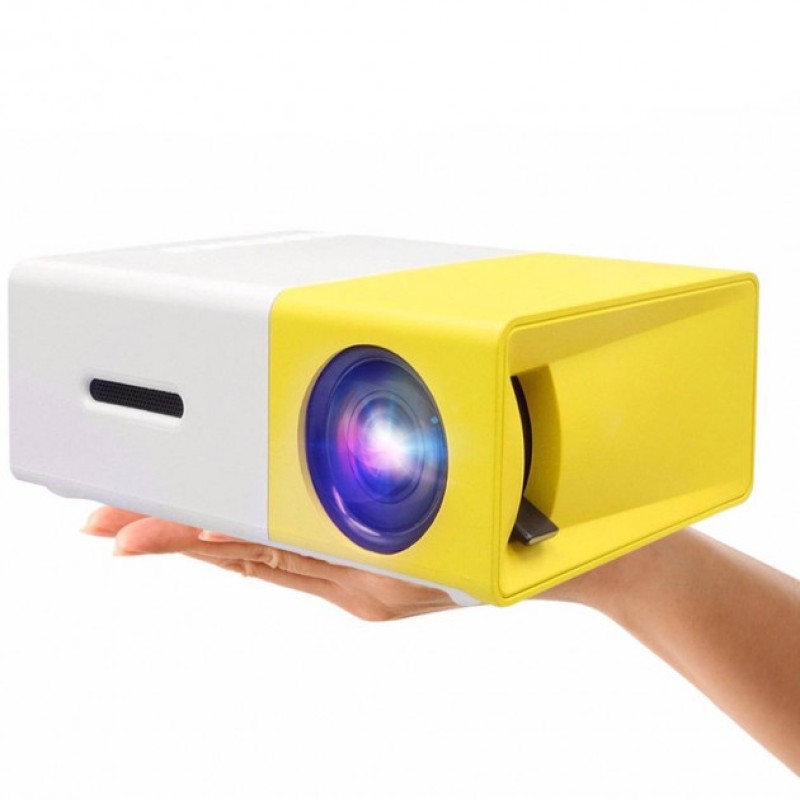 Портативний міні проектор LED Projector YG-300 White/Yellow
