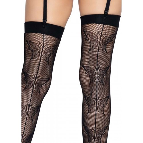 Панчохи-сітка зі швом ззаду Leg Avenue Butterfly back seam this highs One size Black в інтернет супермаркеті PbayMarket!