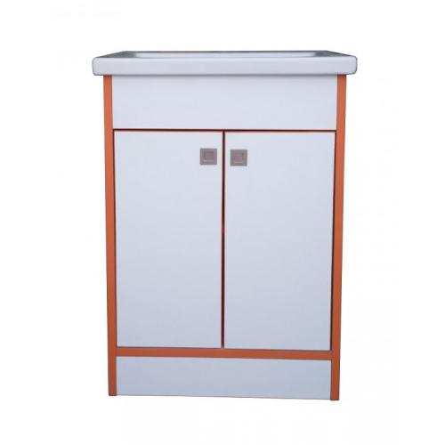 Тумба Mikola-M пластик 3.0 Orange з умивальником Como 70 см Тумба Mikola-M пластик 3.0 Orange з умивальником Como 70 см