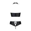 Комплект з еко-шкіри Nancy Bikini black L/XL - Passion, бра та трусики з імітацією шнурівки в інтернет супермаркеті PbayMarket!