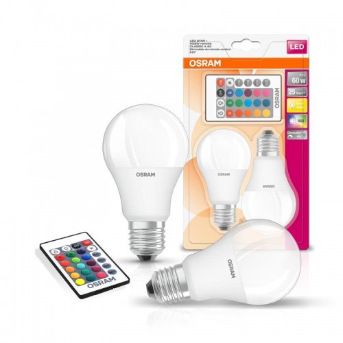 Лампочка енергозберігаюча світлодіодна Osram на пульті E27 LED 9 Вт 2 шт Лампочка енергозберігаюча світлодіодна Osram на пульті E27 LED 9 Вт 2 шт