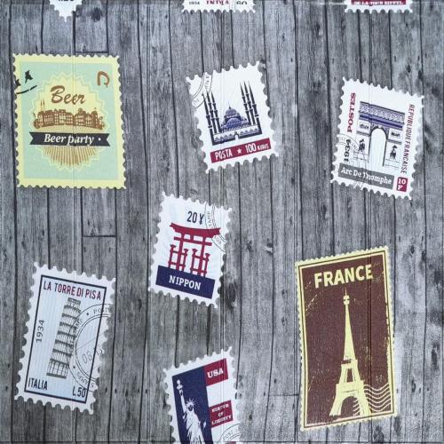 Самоклеюча 3D панель Sticker Wall Поштові марки 700х700х4мм Самоклеюча 3D панель Sticker Wall Поштові марки 700х700х4мм