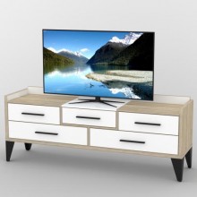 Тумба під телевізор Тиса Мебель ТВ-401 Дуб сонома Білий 68x44x174 см