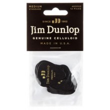 Медіатори Dunlop 483P03MD Genuine Celluloid Black Medium Player's Pack (12 шт.)