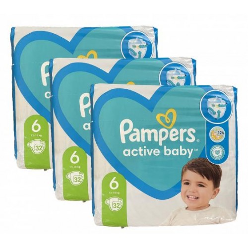 Дитячі одноразові підгузки Pampers Active Baby 6 13-18 кг 96 шт в інтернет супермаркеті PbayMarket!