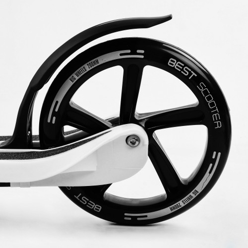 Самокат двоколісний Best Scooter складаний PU колеса широке велосипедне кермо 100 кг Black/White (105380) Самокат двоколісний Best Scooter складаний PU колеса широке велосипедне кермо 100 кг Black/White (105380)