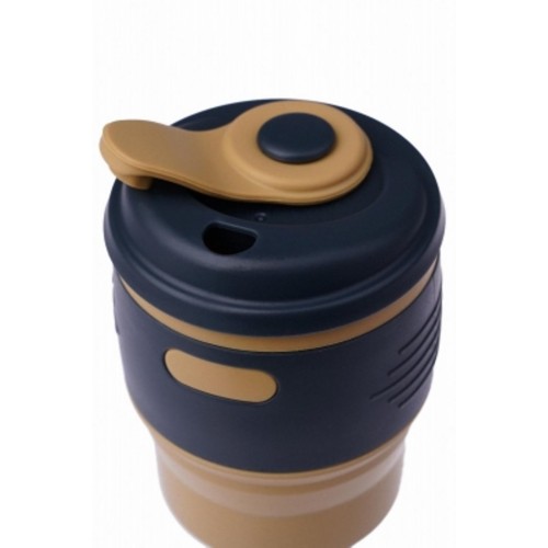 Складана силіконова склянка з кришкою Collapsible 350 мл COFFEE Складана силіконова склянка з кришкою Collapsible 350 мл COFFEE