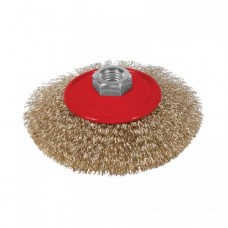 Щітка дротяна конусоподібна Ø125мм М14×2мм (латунированная) SIGMA (9016121)