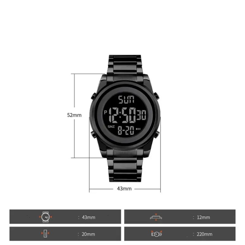 Чоловічий наручний годинник Skmei 1611 Чорний