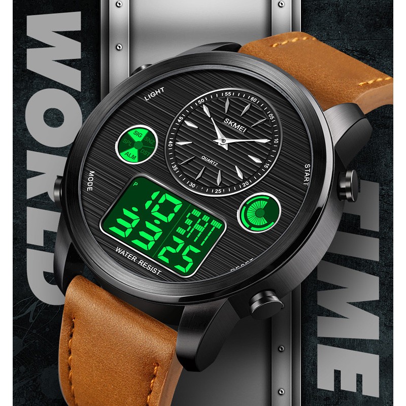 Чоловічий спортивний годинник Skmei 1653 коричневий