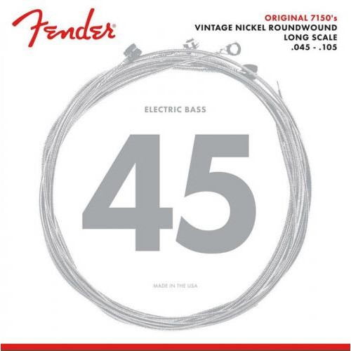 Струни для бас-гітари Fender 7150M Pure Nickel Roundwound Medium Bass Long Scale 45/105 Струни для бас-гітари Fender 7150M Pure Nickel Roundwound Medium Bass Long Scale 45/105