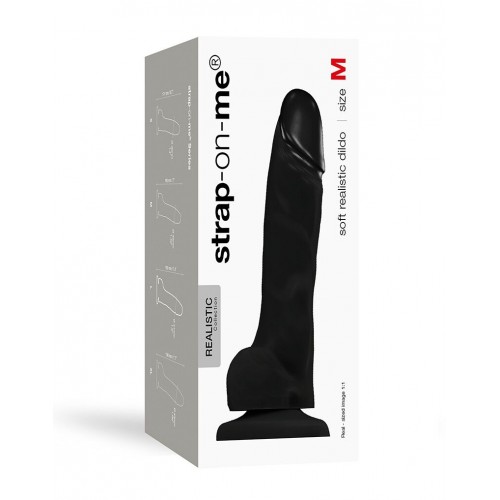 Реалістичний фалоімітатор Strap-On-Me SOFT REALISTIC DILDO Black - Size M в інтернет супермаркеті PbayMarket!