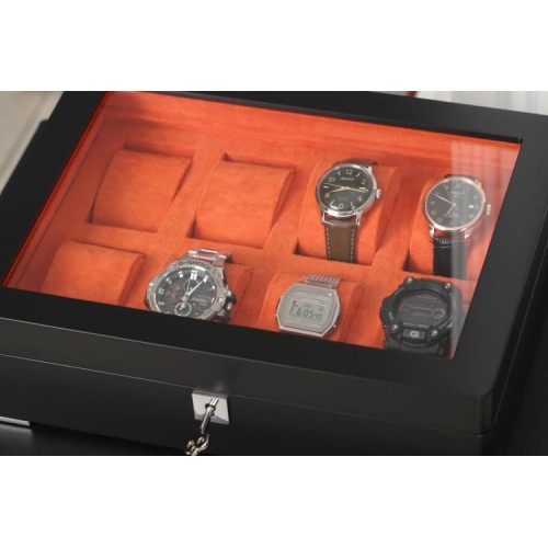 Скринька для зберігання годинників Salvadore WB/3420/8.BL-OR 320х245х87 мм Чорно-помаранчевий Скринька для зберігання годинників Salvadore WB/3420/8.BL-OR 320х245х87 мм Чорно-помаранчевий