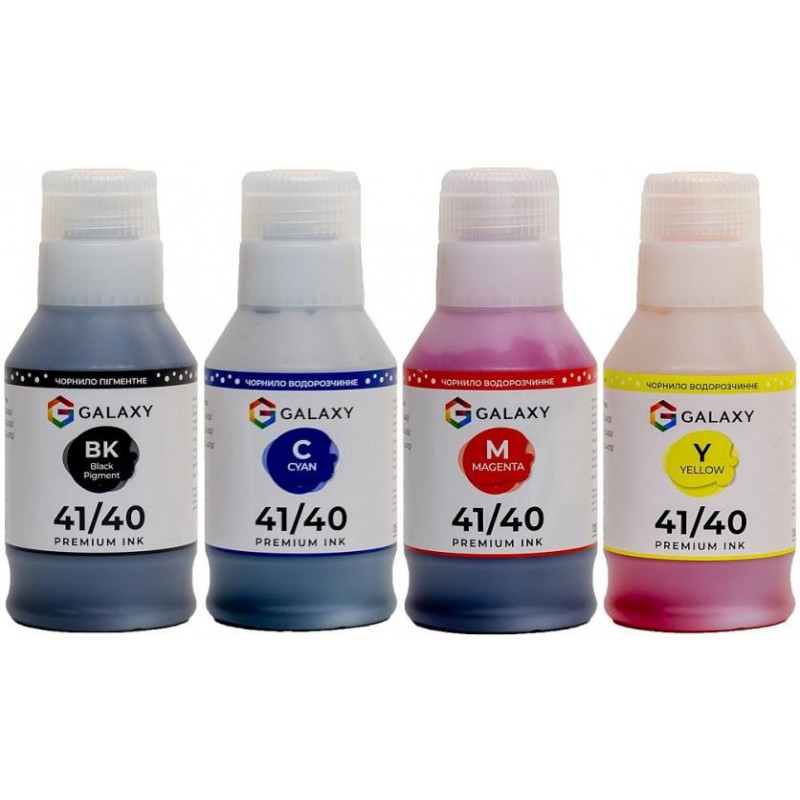 Комплект чорнил Galaxy GI-41/40 Canon BP/C/M/Y 135 мл 4 шт Різнокольоровий (10496)