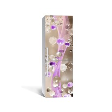 Наклейка на холодильник Zatarga «Скляні краплі» 650х2000 мм вінілова 3Д наклейка декор на кухню