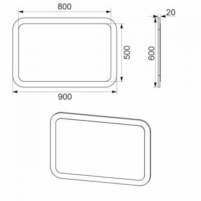 Дзеркало 4 для вітальні Компанит 90х2х60 см Венге темний