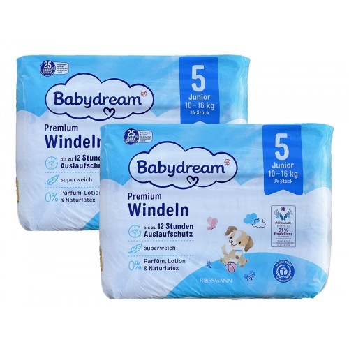 Дитячі одноразові підгузники Babydream 5 Junior 10-16 кг 68 шт в інтернет супермаркеті PbayMarket!