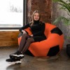 Крісло мішок М'яч Оксфорд 120см Студія Комфорту Великий Помаранчевий + Чорний